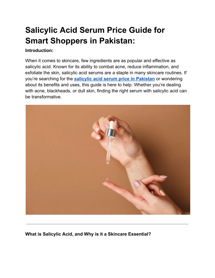 salicylic acid serum price guide for smart