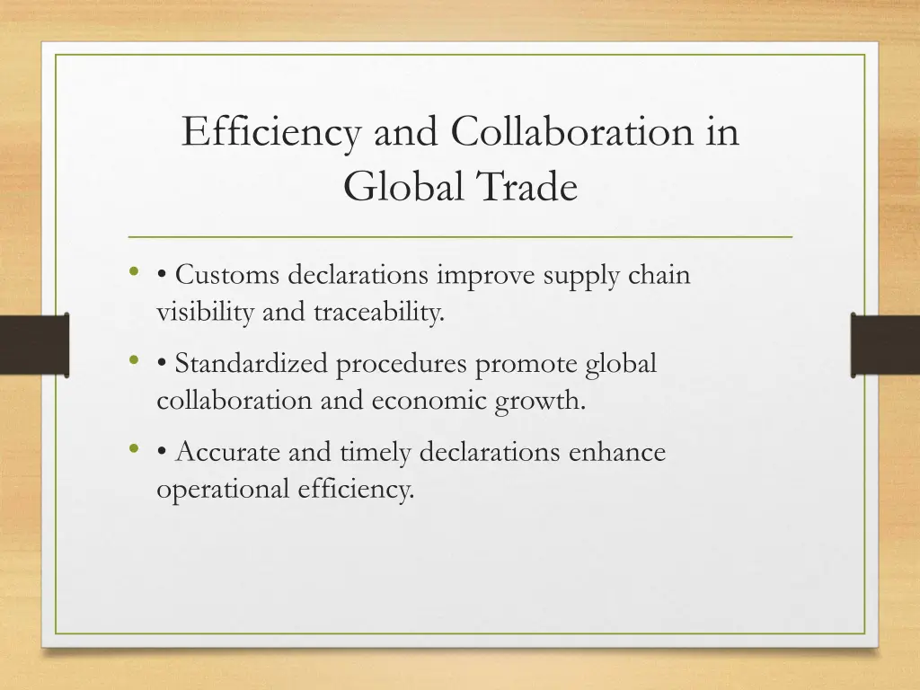 efficiency and collaboration in global trade