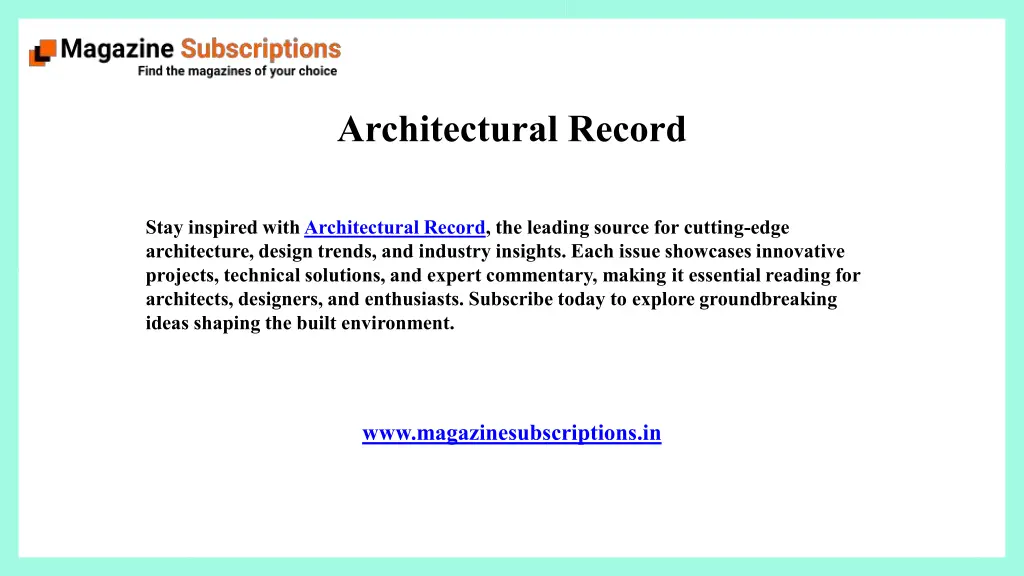 architectural record 1