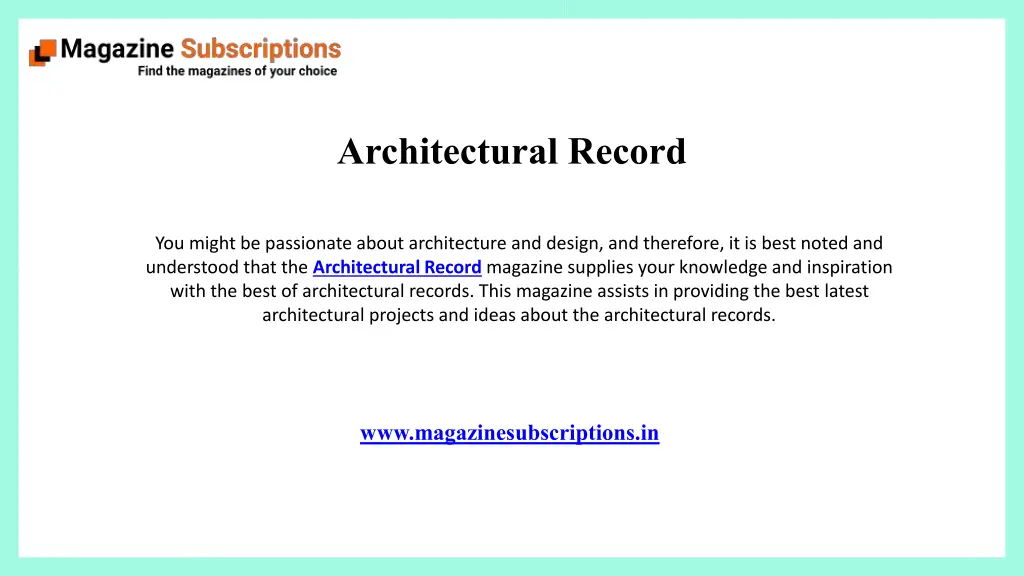 architectural record