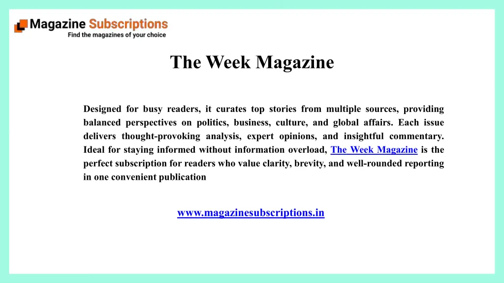 the week magazine