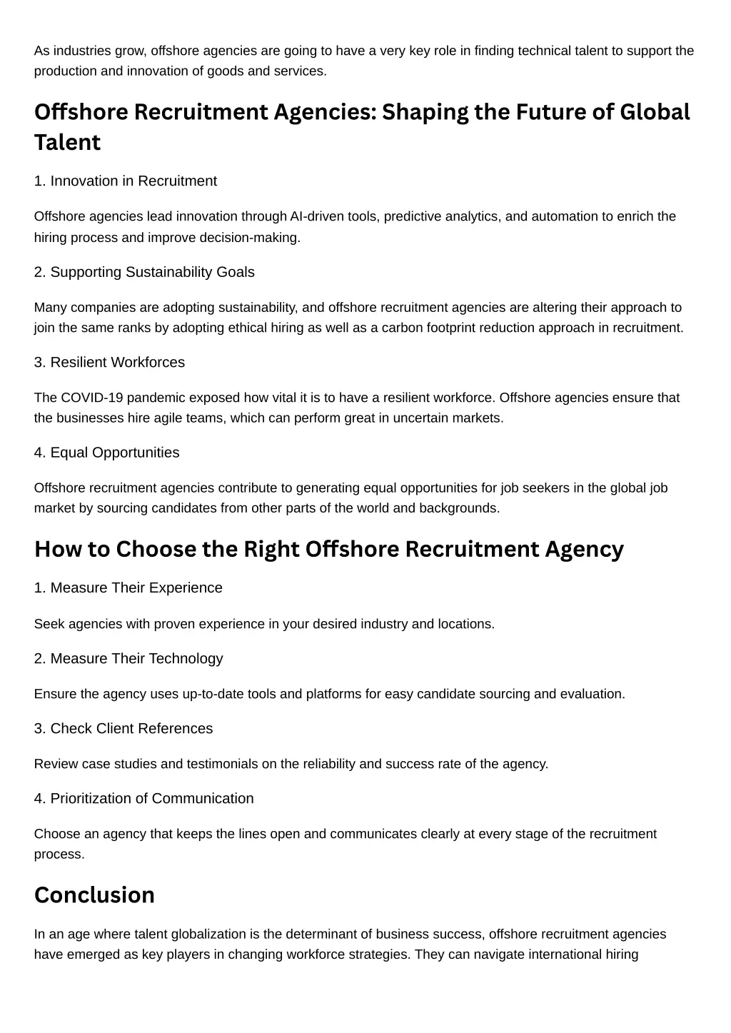 as industries grow offshore agencies are going