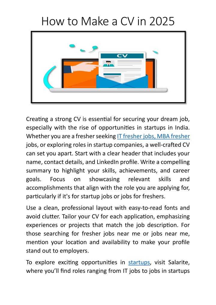 how to make a cv in 2025