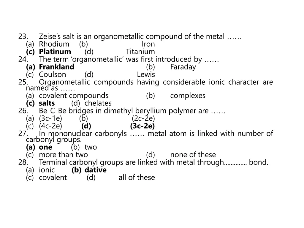 23 a rhodium b c platinum 24 the term