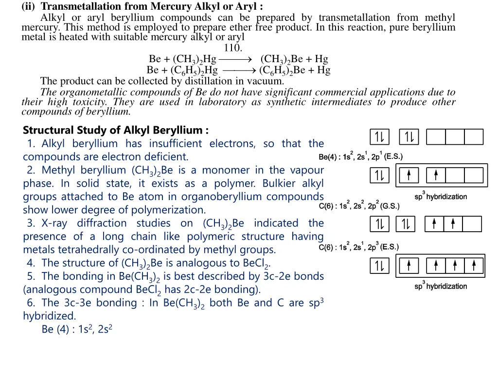 ii transmetallation from mercury alkyl or aryl