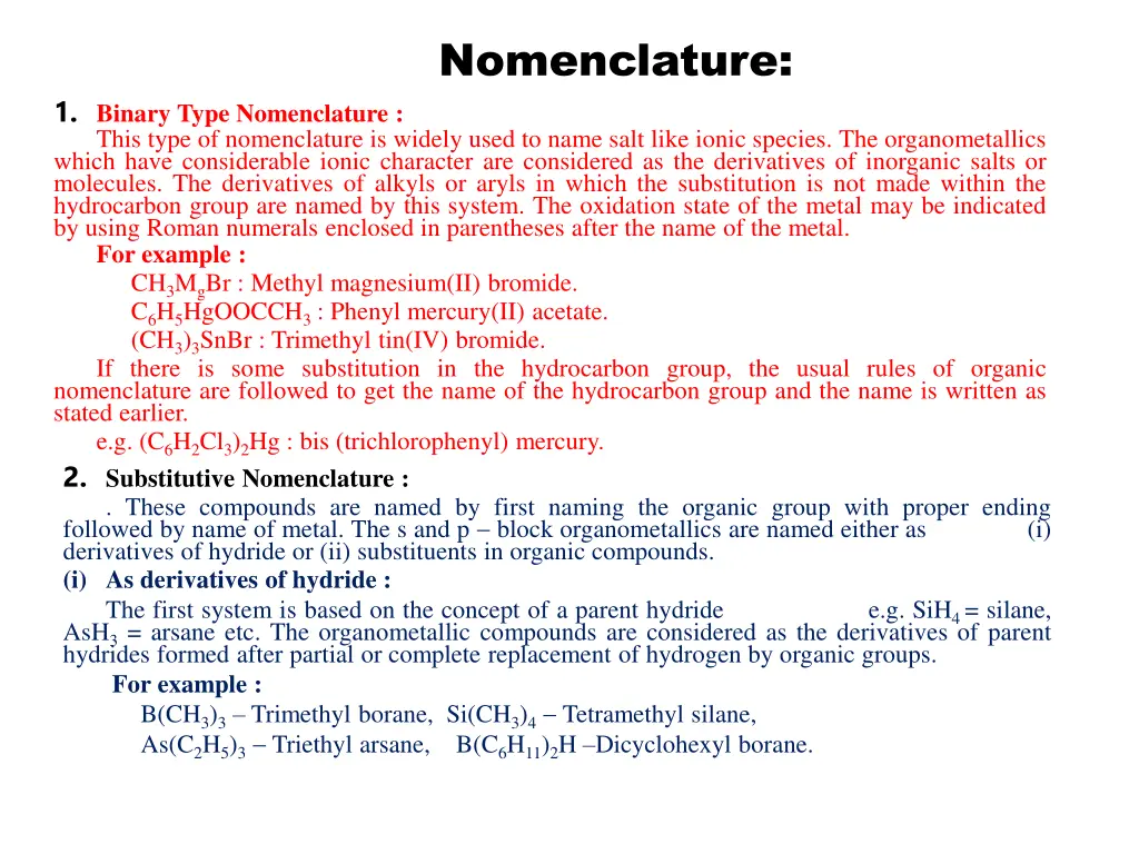 nomenclature