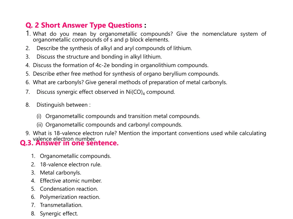 q 2 short answer type questions 1 what