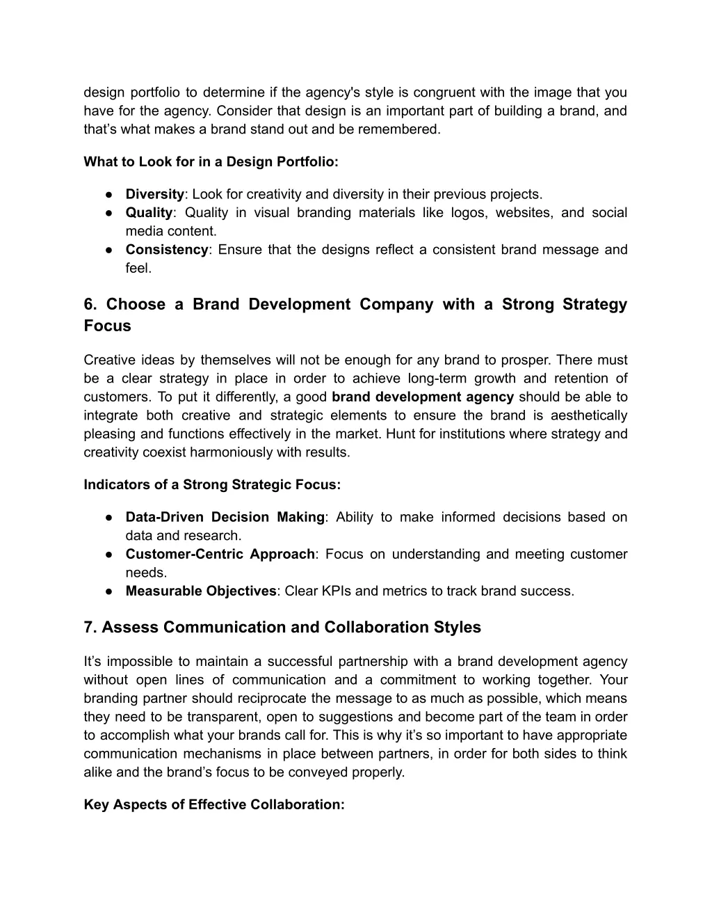 design portfolio to determine if the agency