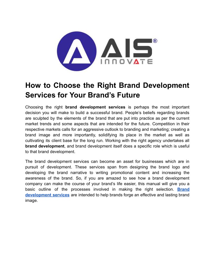 how to choose the right brand development