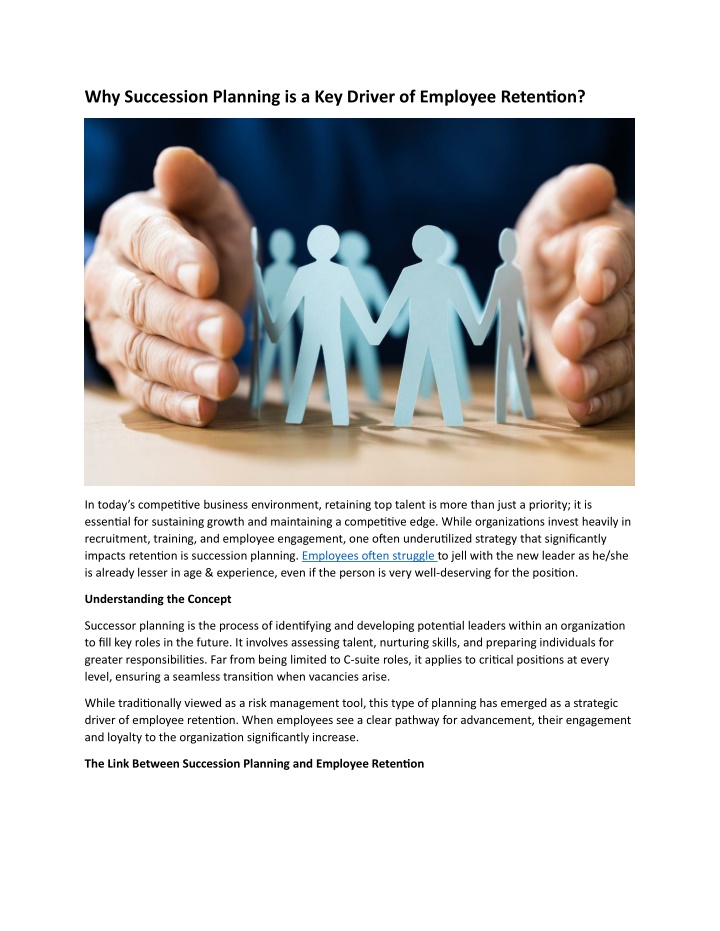 why succession planning is a key driver