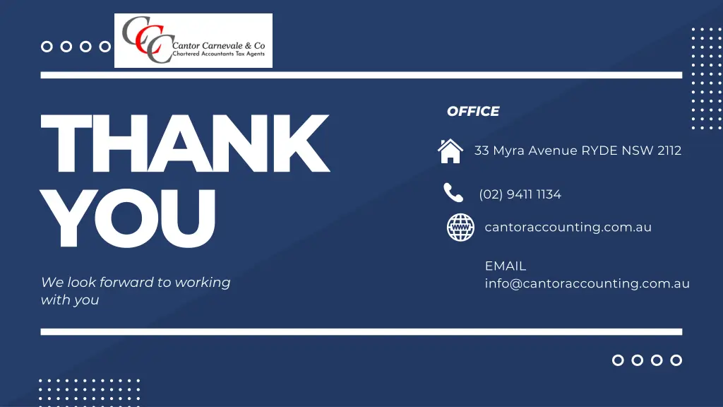 thank you we look forward to working with you