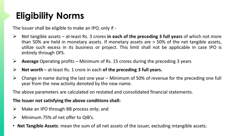 eligibility norms