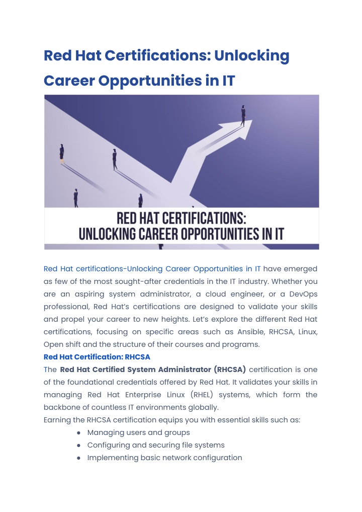 red hat certifications unlocking career