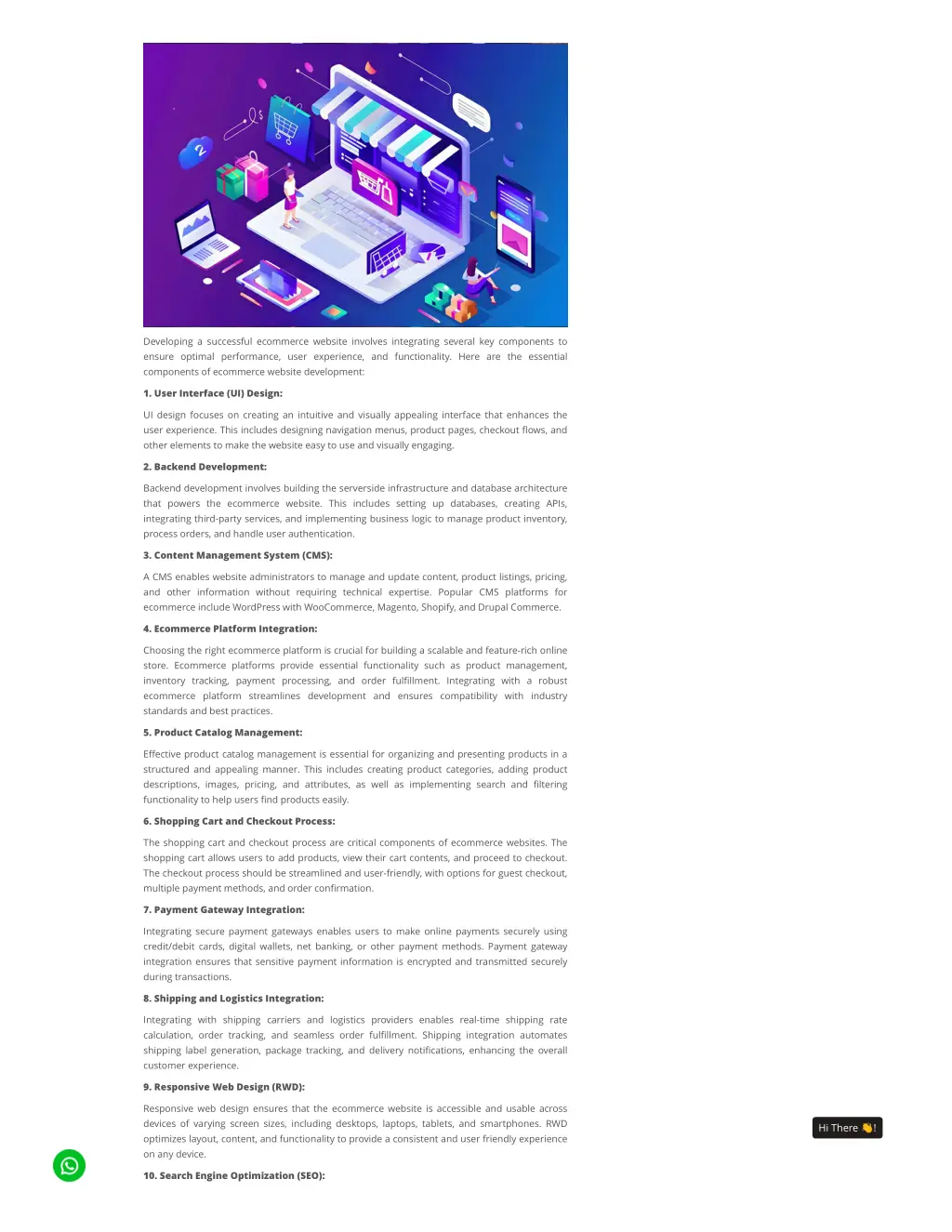 developing a successful ecommerce website