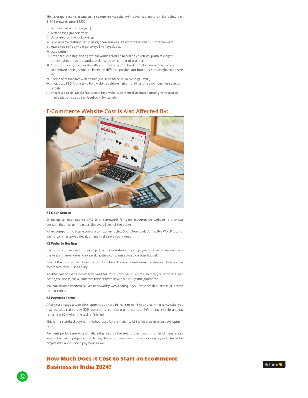the average cost to create an e commerce website