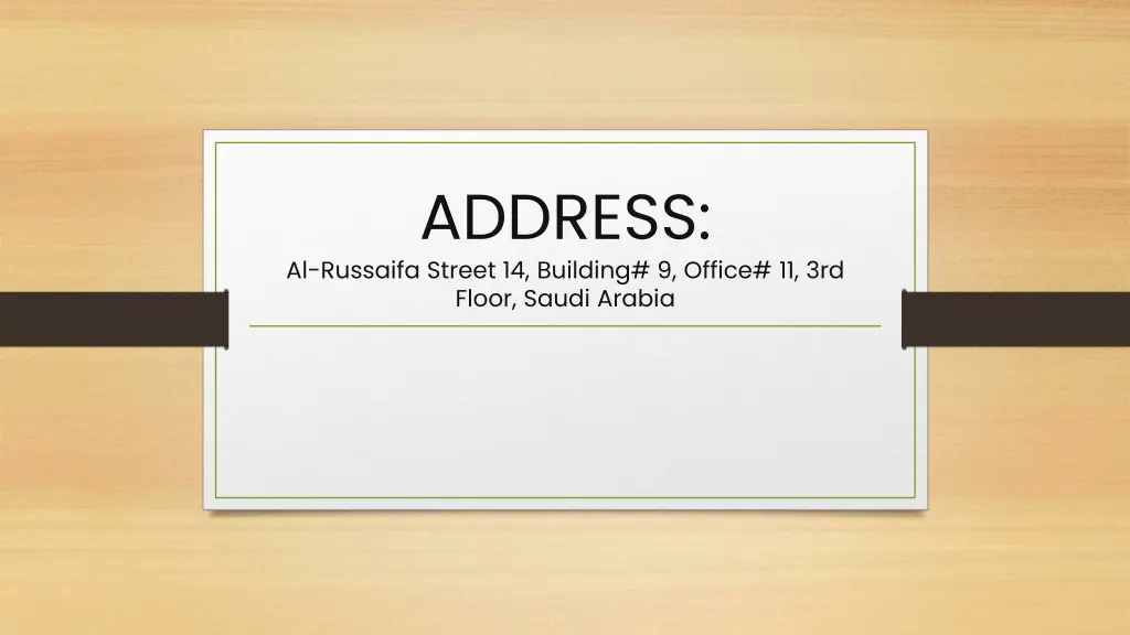 address al russaifa street 14 building 9 office