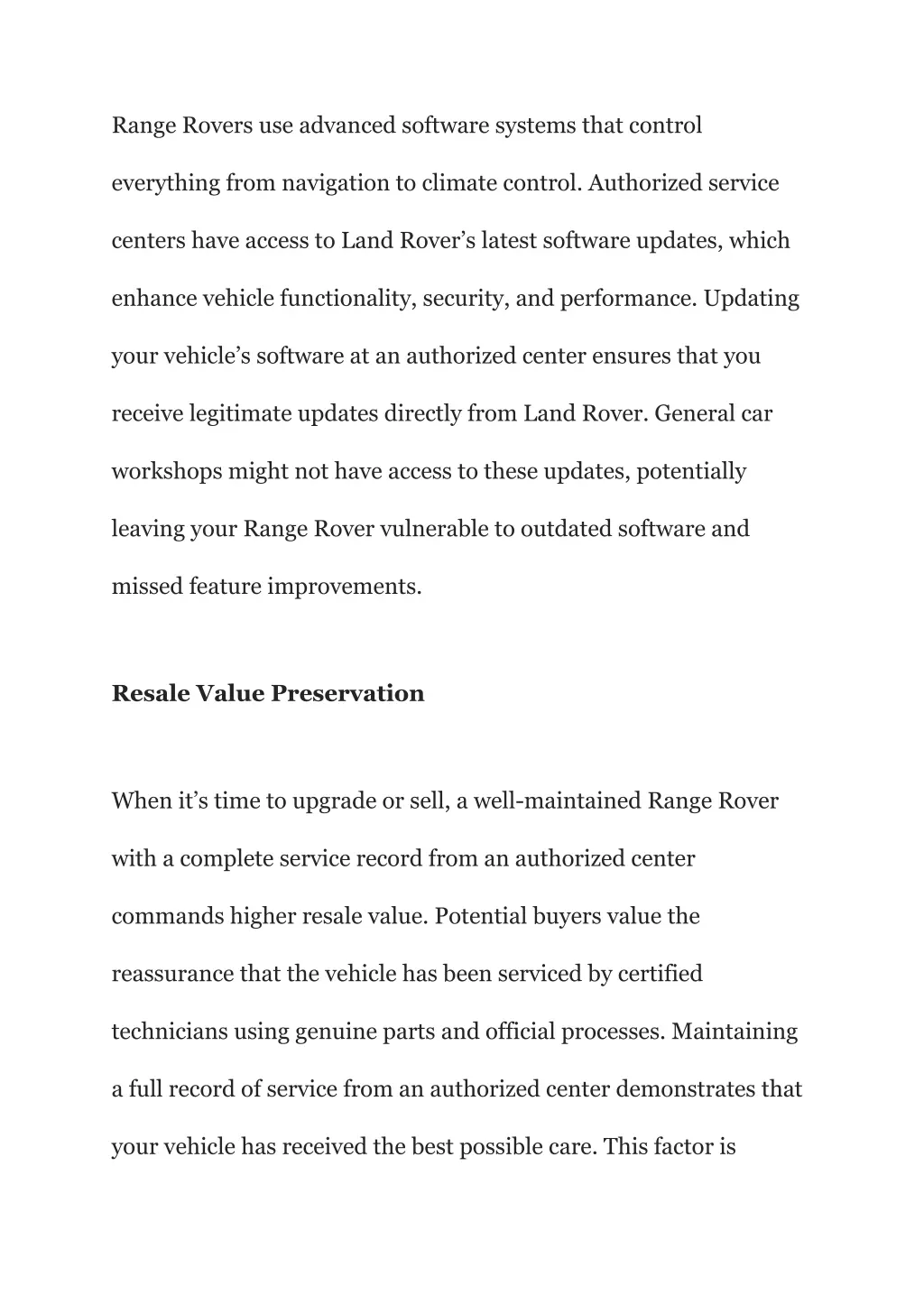 range rovers use advanced software systems that