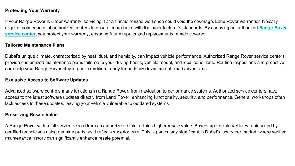 protecting your warranty