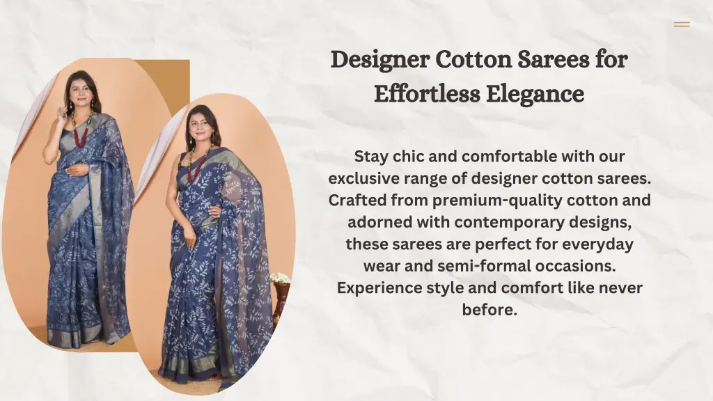 designer cotton sarees for effortless elegance