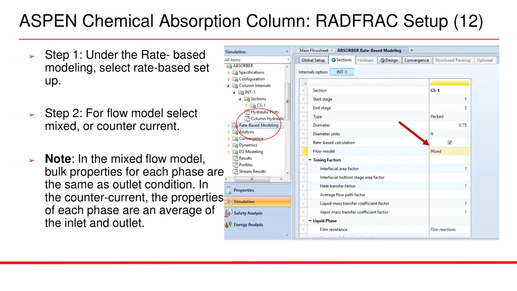 aspen chemical absorption column radfrac setup 12