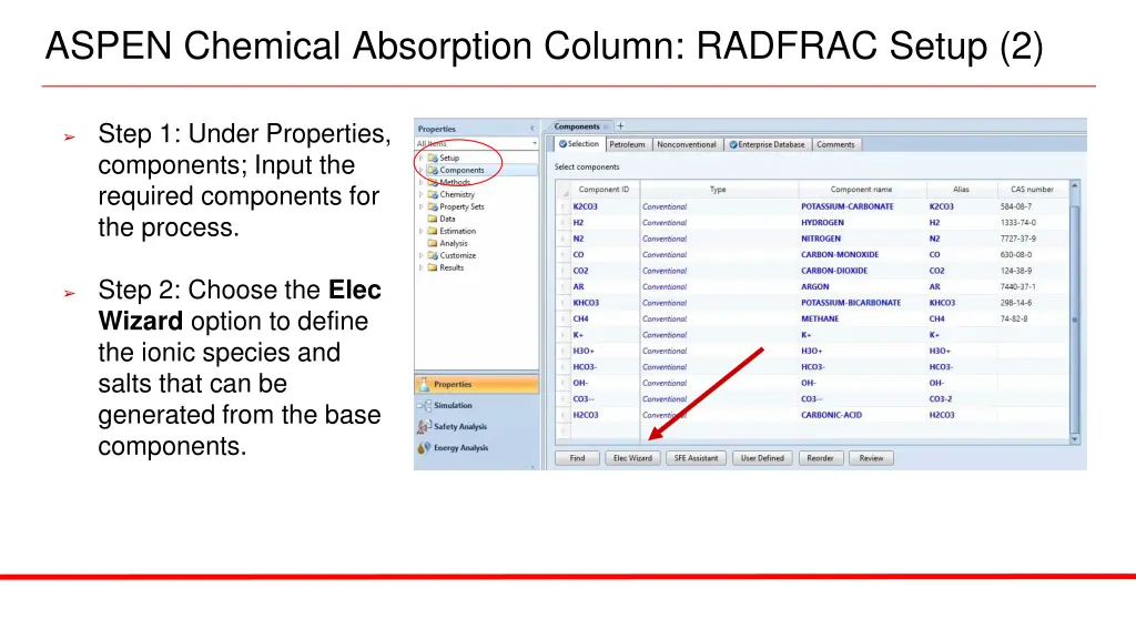 aspen chemical absorption column radfrac setup 2