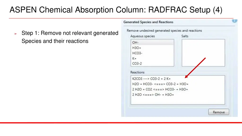 aspen chemical absorption column radfrac setup 4