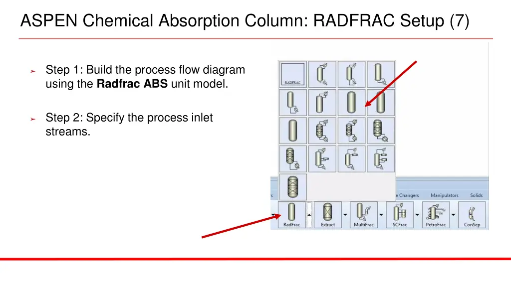 aspen chemical absorption column radfrac setup 7