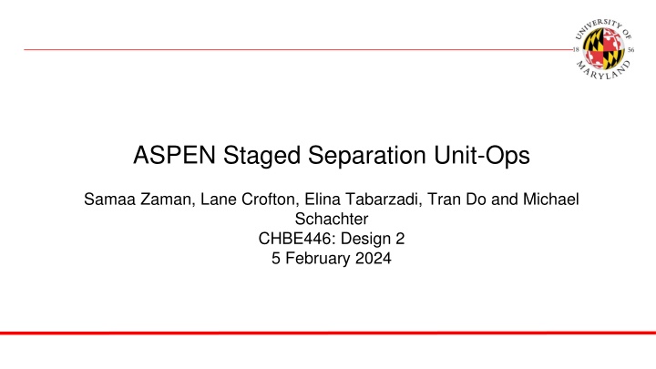 aspen staged separation unit ops