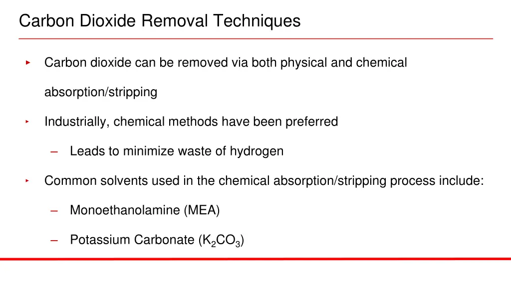 carbon dioxide removal techniques