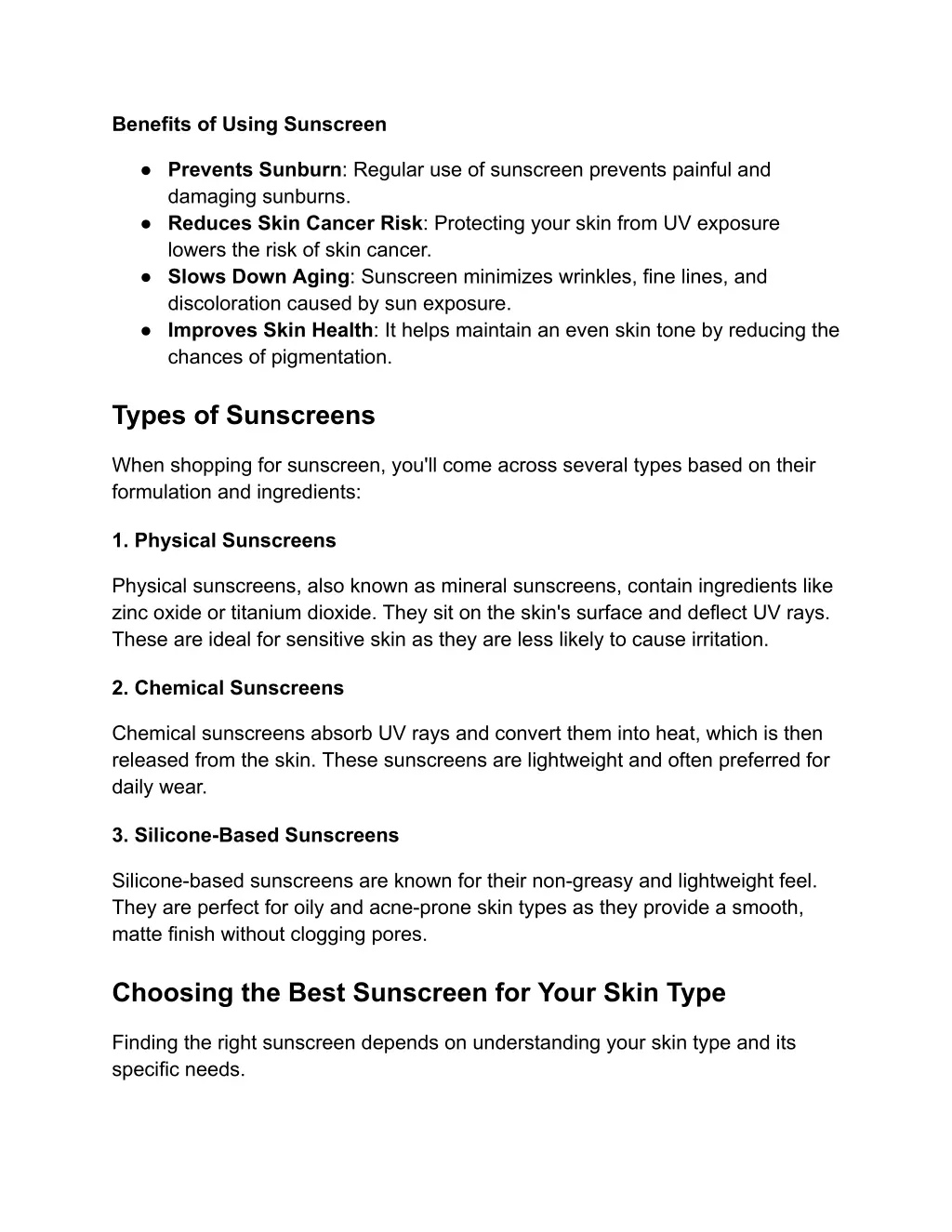benefits of using sunscreen