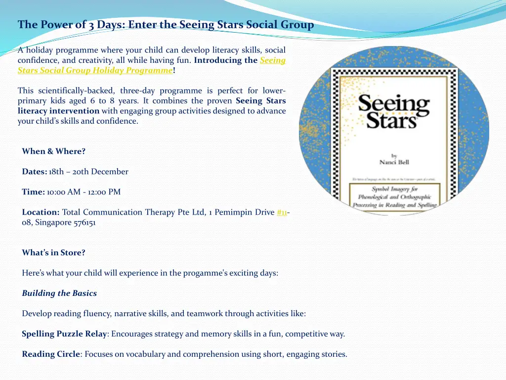 the power of 3 days enter the seeing stars social