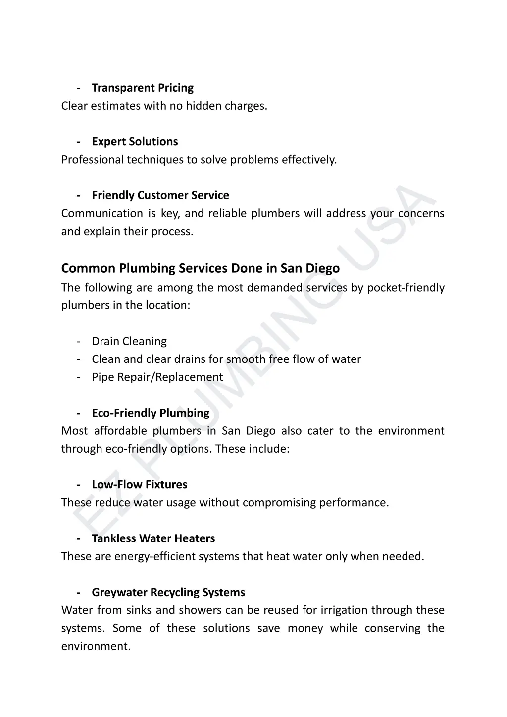 transparent pricing clear estimates with