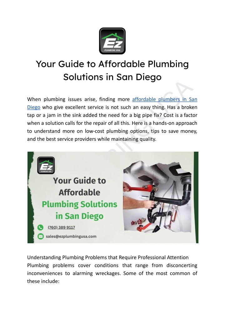 your guide to affordable plumbing solutions