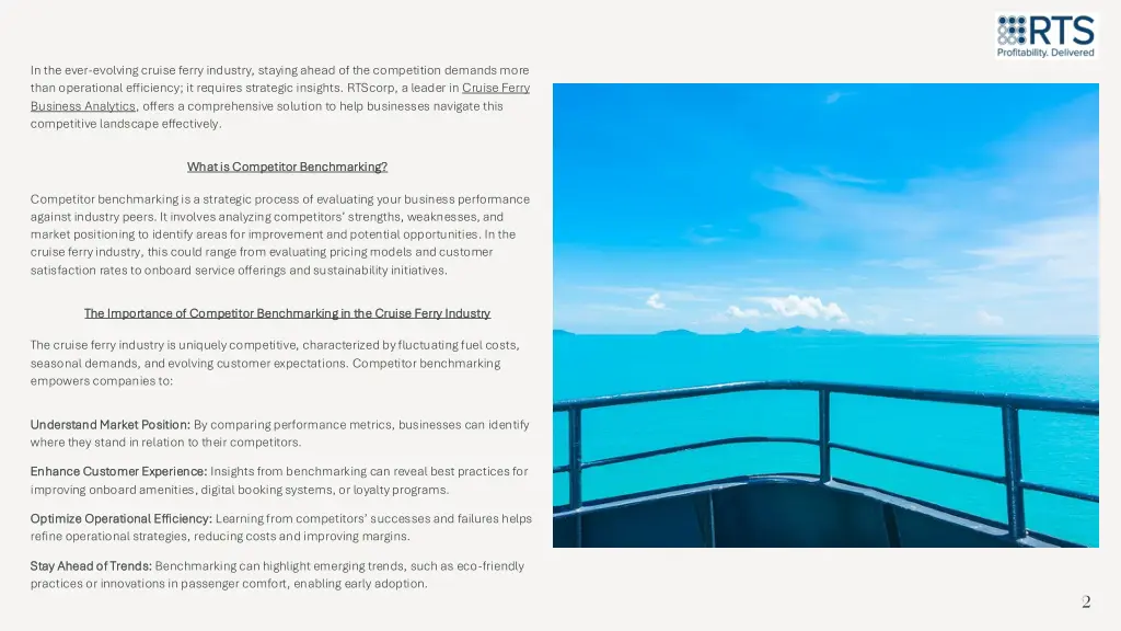 in the ever evolving cruise ferry industry