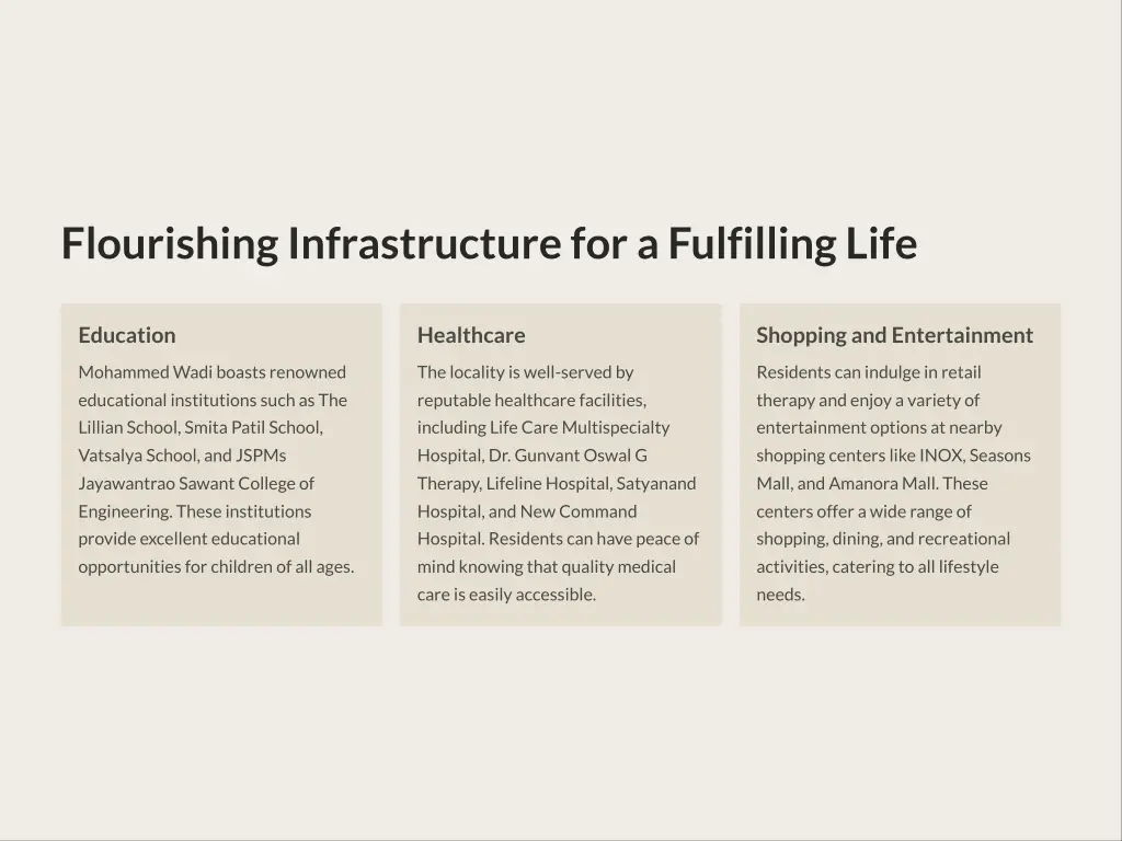 flourishing infrastructure for a fulfilling life