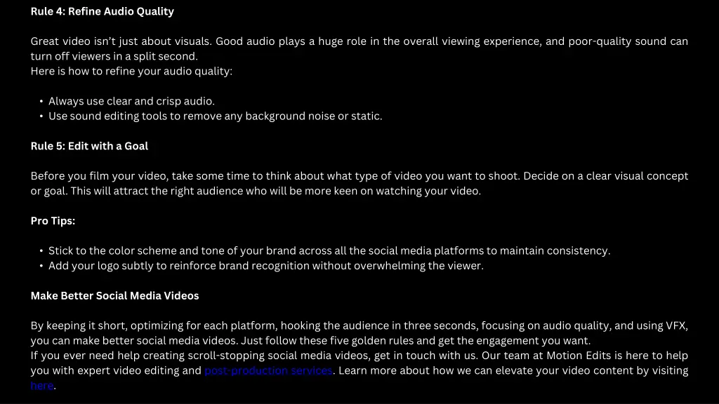 rule 4 refine audio quality