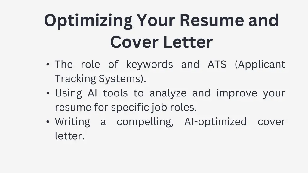optimizing your resume and cover letter the role
