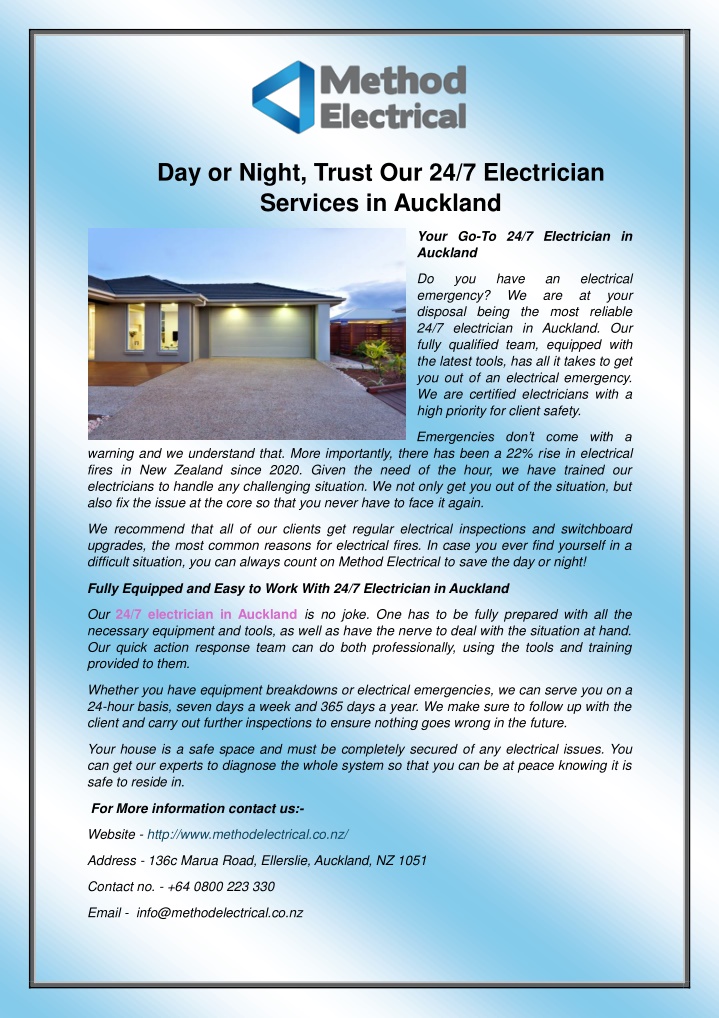 day or night trust our 24 7 electrician services