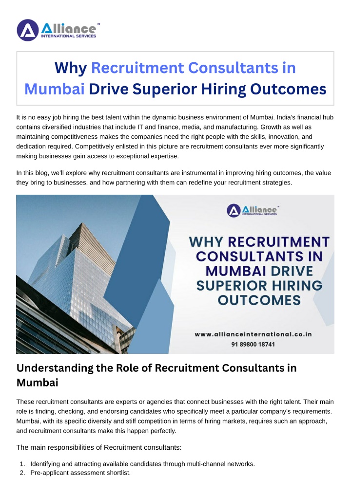 why recruitment consultants in mumbai drive