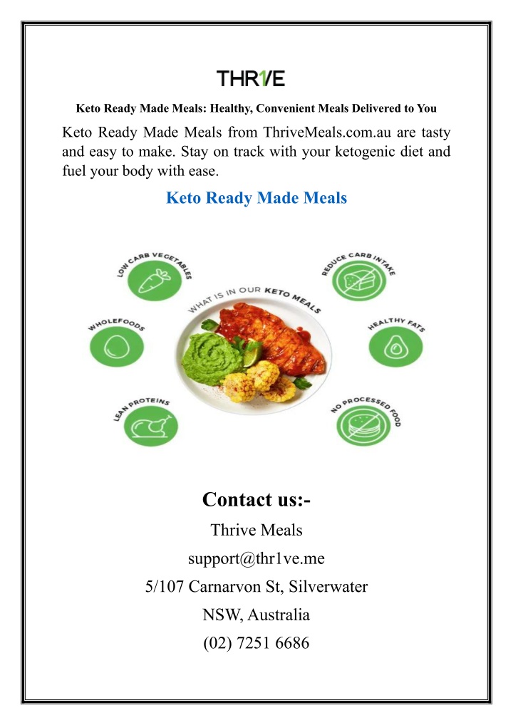 keto ready made meals healthy convenient meals