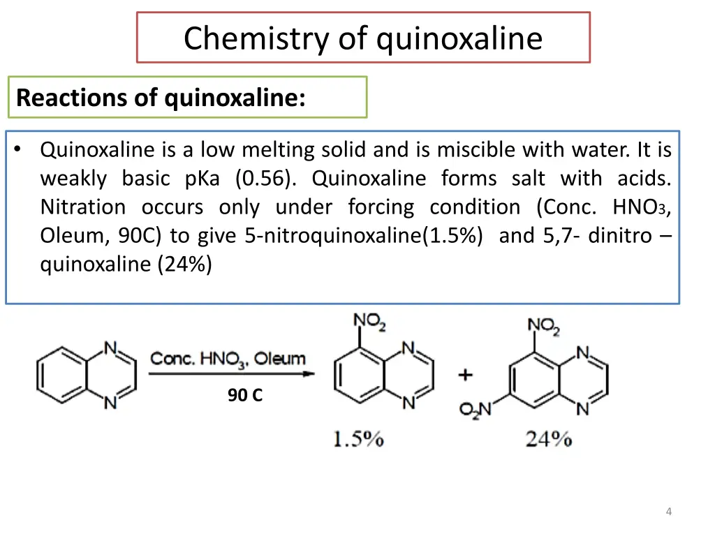 chemistry of quinoxaline