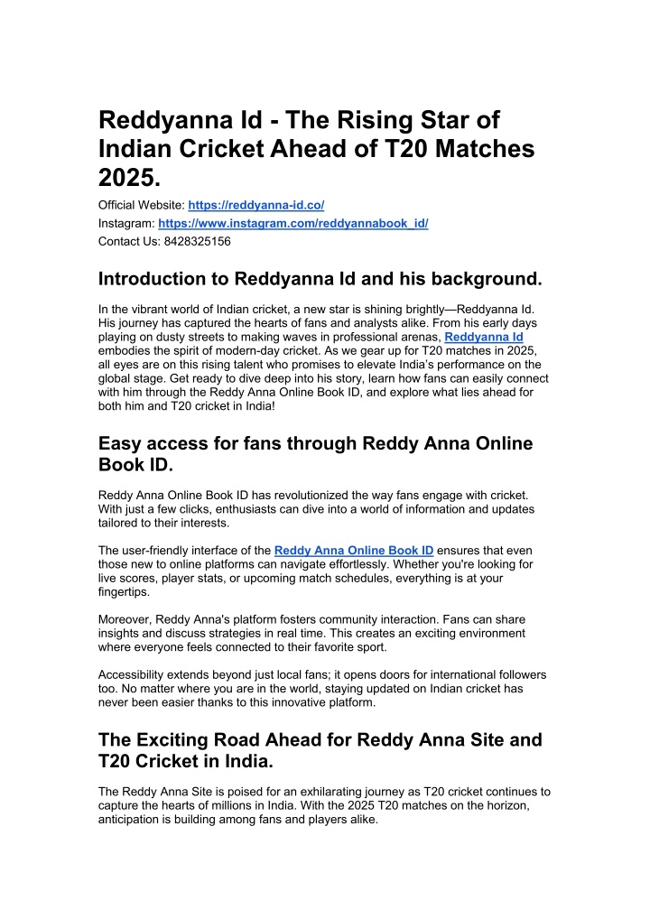 reddyanna id the rising star of indian cricket
