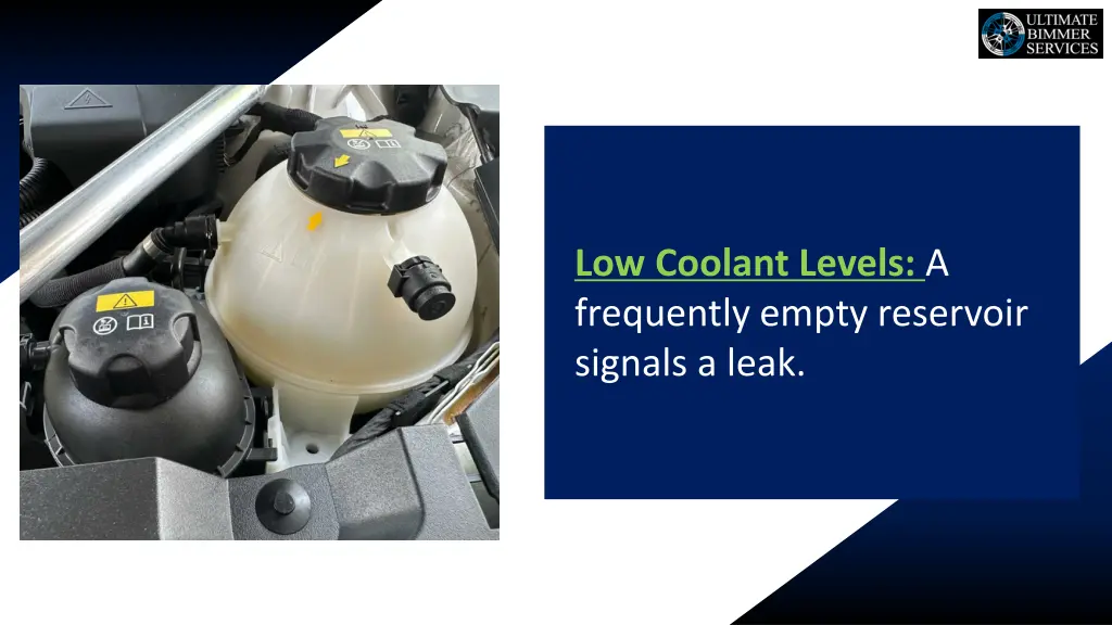 low coolant levels a frequently empty reservoir