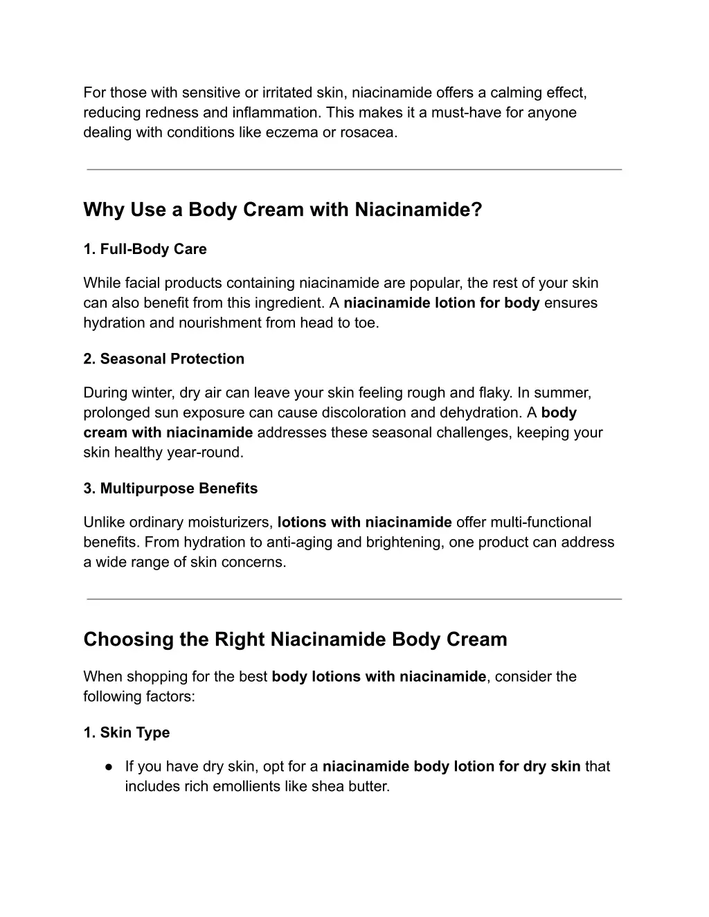 for those with sensitive or irritated skin