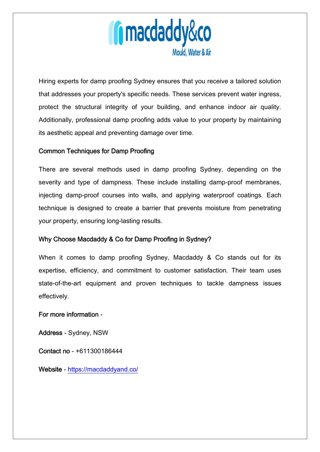 hiring experts for damp proofing sydney ensures