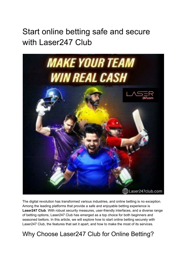 start online betting safe and secure with