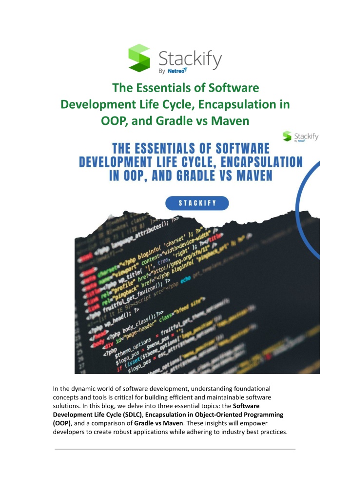 the essentials of software development life cycle