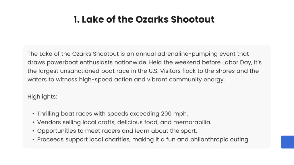 1 lake of the ozarks shootout