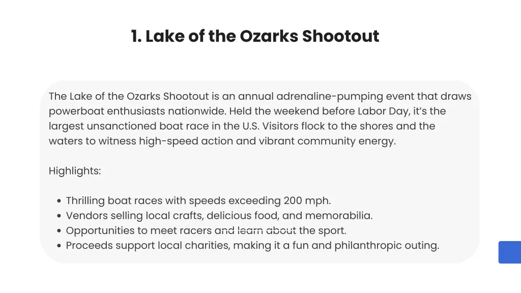 1 lake of the ozarks shootout