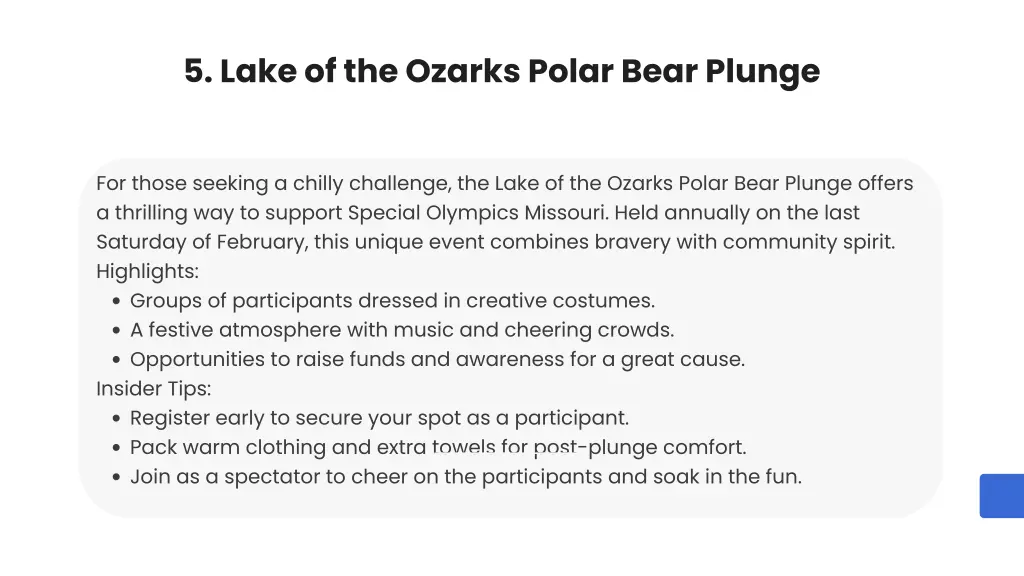 5 lake of the ozarks polar bear plunge